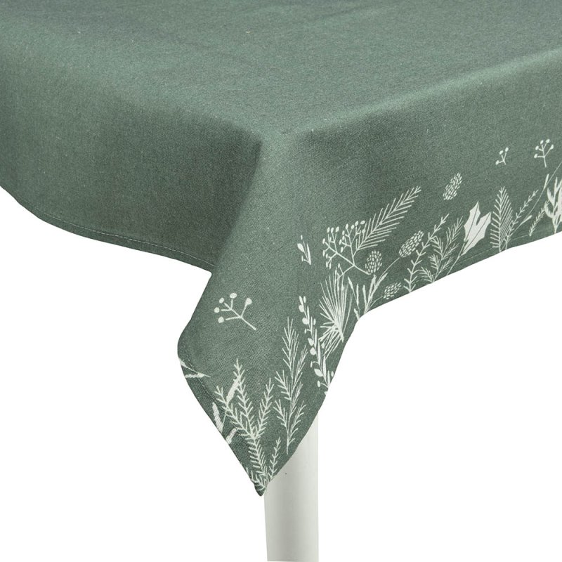 Tablecloth With Plant Print Green 240cm x 140cm 1