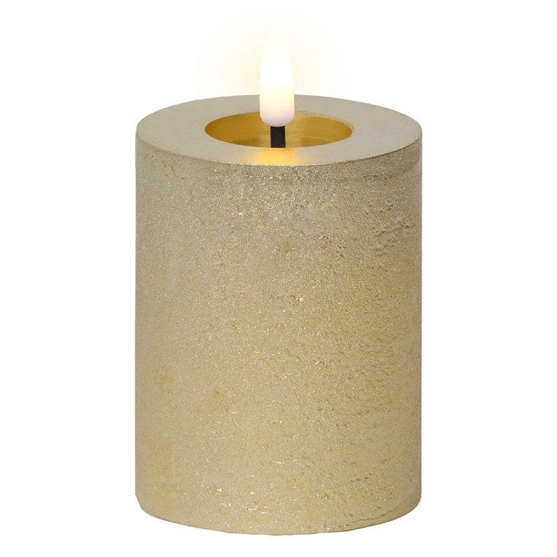 LED Pillar Candle Gold 11.3cm 1