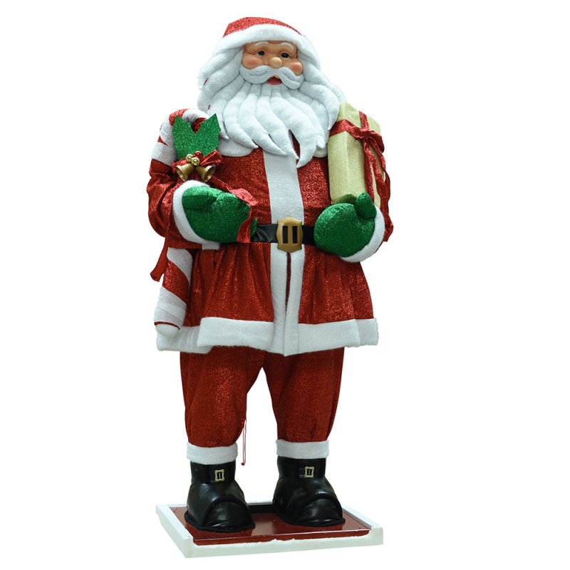Santa With Present & Candy Cane Red 300cm