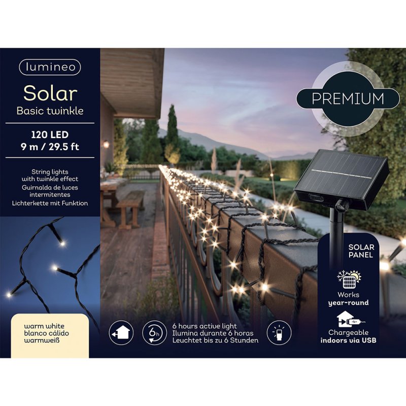 Solar Lights Twinkle Effect Warm White 120