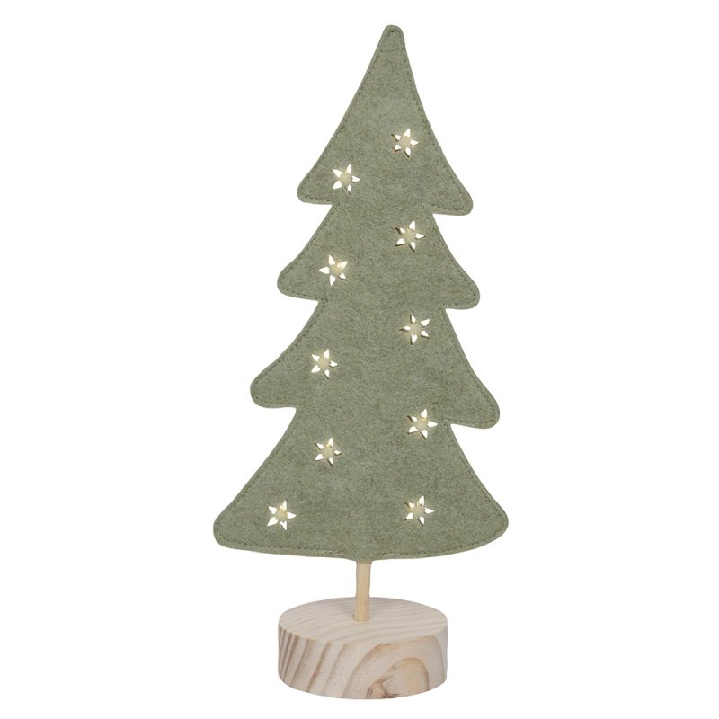 1ft/35cm Mirco LED Felt Tree On Wooden Base 1