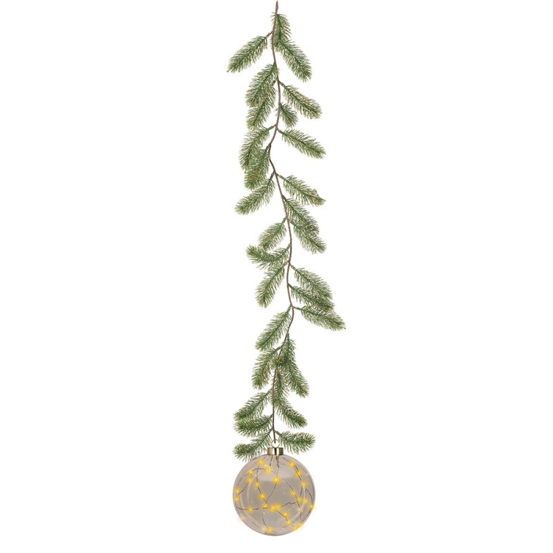 Micro LED Bauble Decoration With Fir 14cm 1
