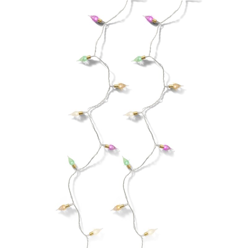 180 LED Vintage Twinkle Lights 1790cm Multicoloured With Transparent Cable