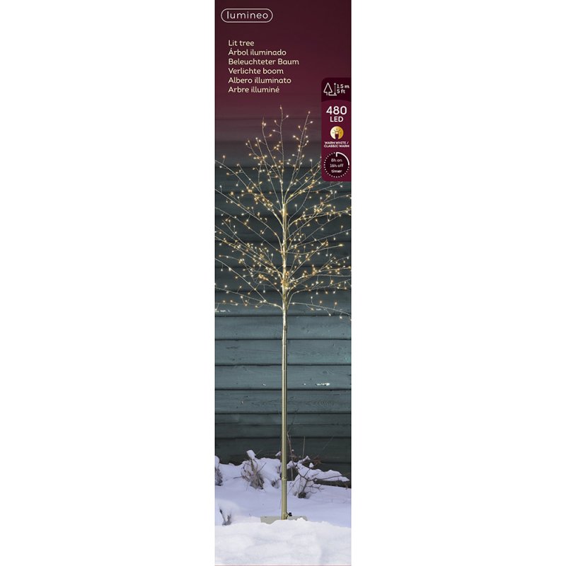 5ft/150cm LED Micro Christmas Tree Gold With Warm White Lights