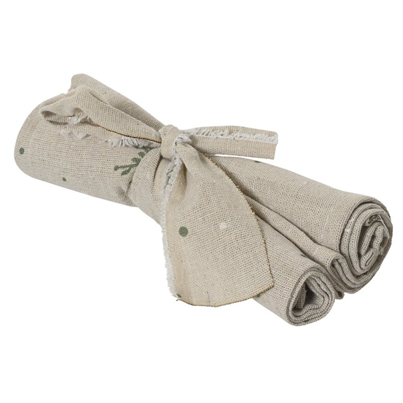Napkin With Snowflake Print Natural 40cm x 40cm