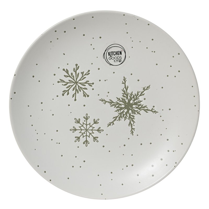 Stoneware Side Plate With Snowflake Print 19.4cm 1