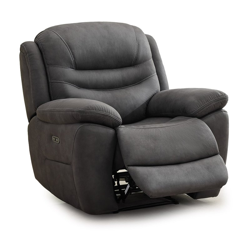 Sardinia Electric Reclining Armchair Faux Suede Brown