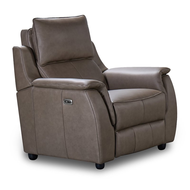 Menorca Electric Reclining Armchair Leather & Leather Match Dark Taupe