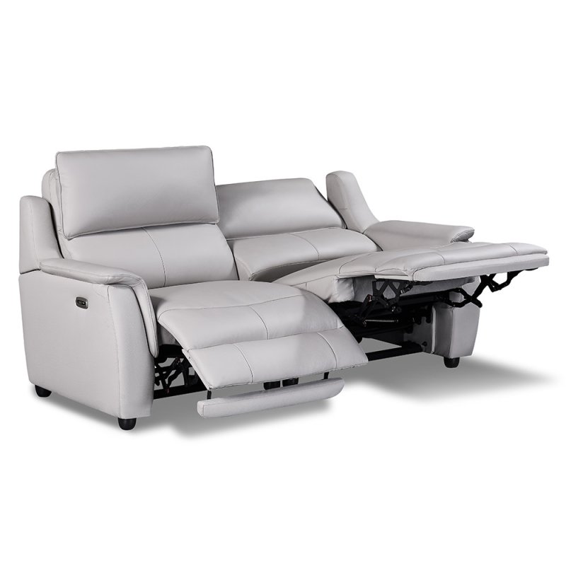 Menorca Electric Reclining 3 Seater Sofa Leather & Leather Match Cloud