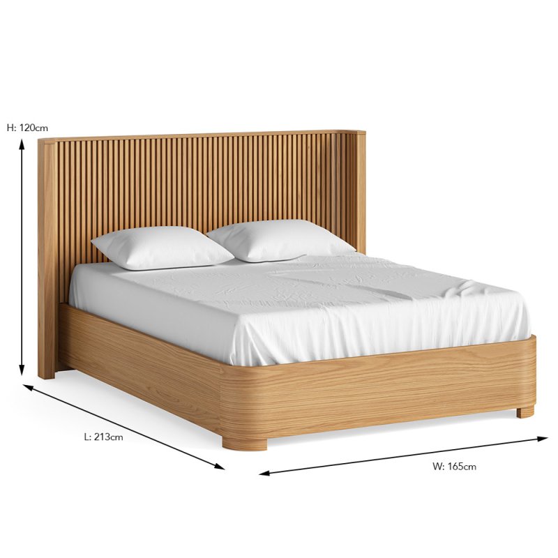 Sanremo King (150cm) Bedstead Natural Oak Dimensions