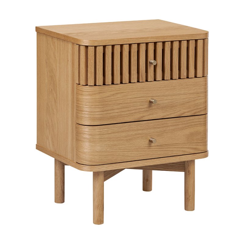 Sanremo 3 Drawer Bedside Locker Natural Oak