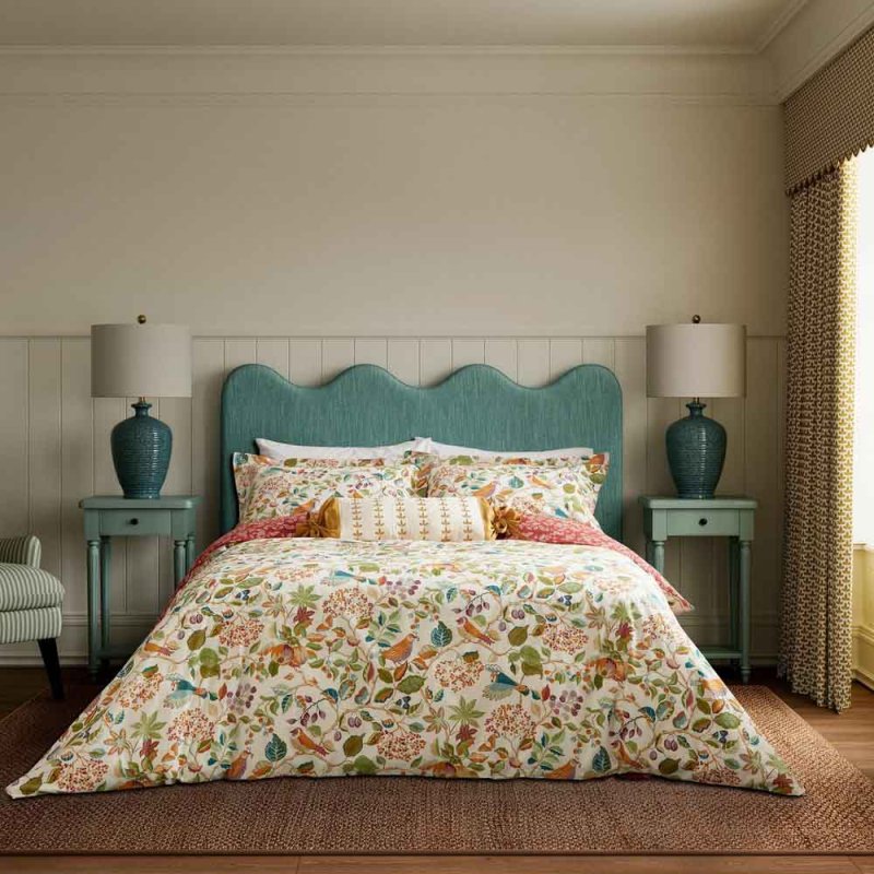 Birds & Berries Duvet Cover Set Double Rowan Berry Lifestyle