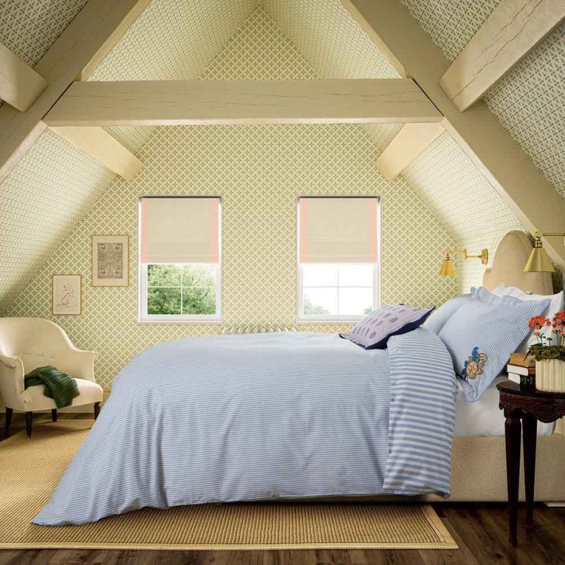 Earlsford Foulard Embroidery Duvet Cover Set Double Blue Lifestyle 1