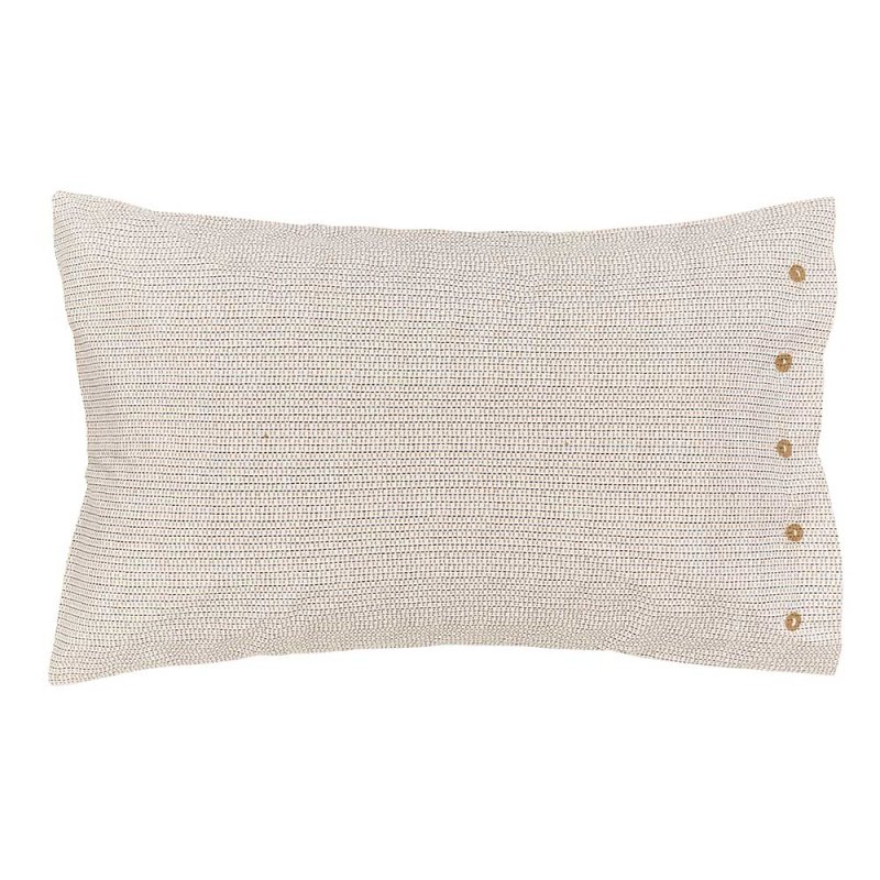Harun Standard Pillowcase Pair Charcoal & Tan Whiteout