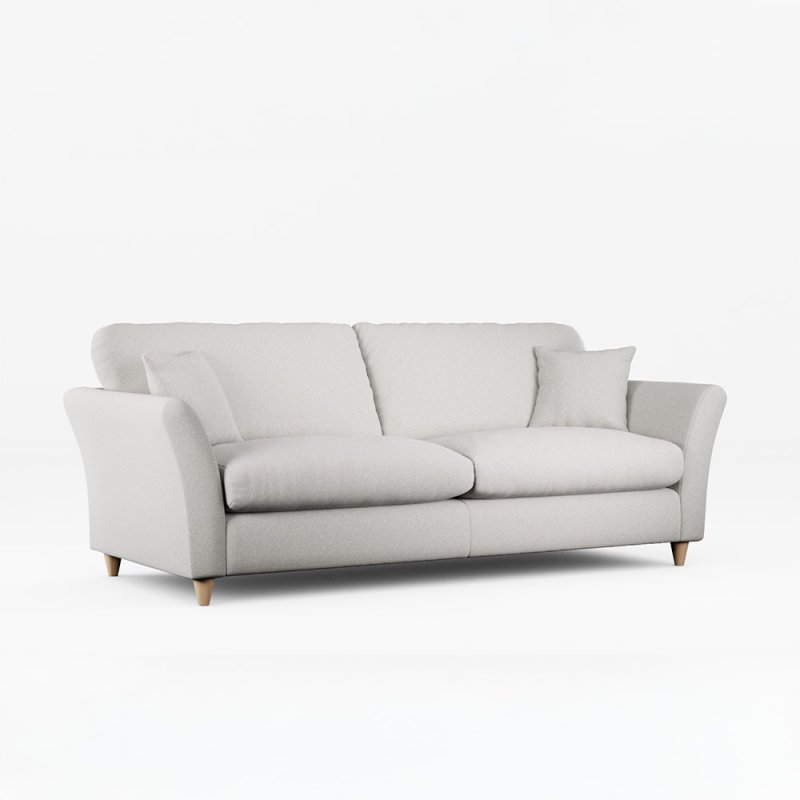 Alpine 4 Seater Sofa Minco Grey With Country Oak Legs 1