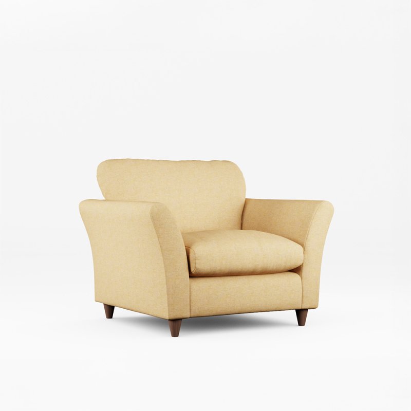 Alpine Armchair Oslo Ochre With Burnished Legs 1
