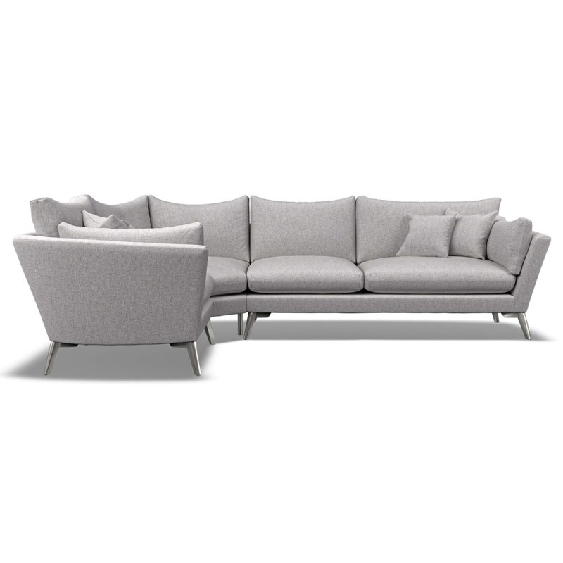 Elba 4+ Seater Corner Sofa Left Hand Facing ( Long Side Left) Foam & Feather Seat Fabric
