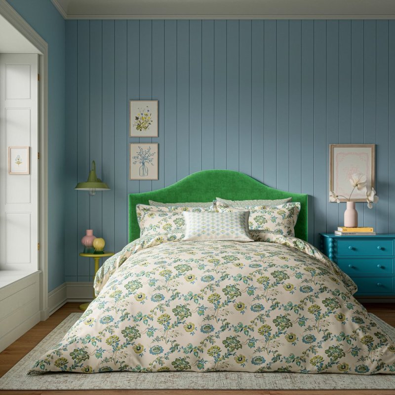 Land & Shore Orchard Duvet Cover Set Double Green Lifestyle