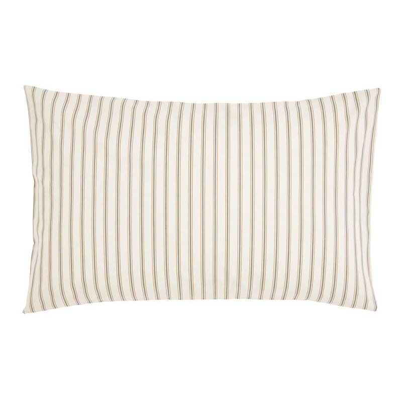 Ticking Stripe King Duvet Cover Set Graphite & Copper Pillow Whiteout