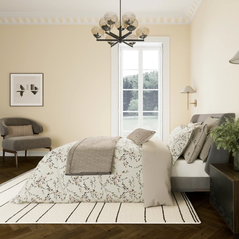 Rana Duvet Cover Set Double Warm Grey Lifestyle