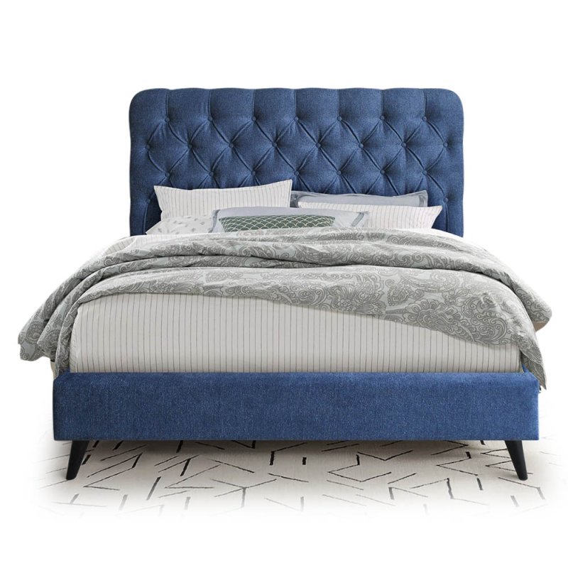 Cruz King (150cm) Bedstead Fabric Dark Blue