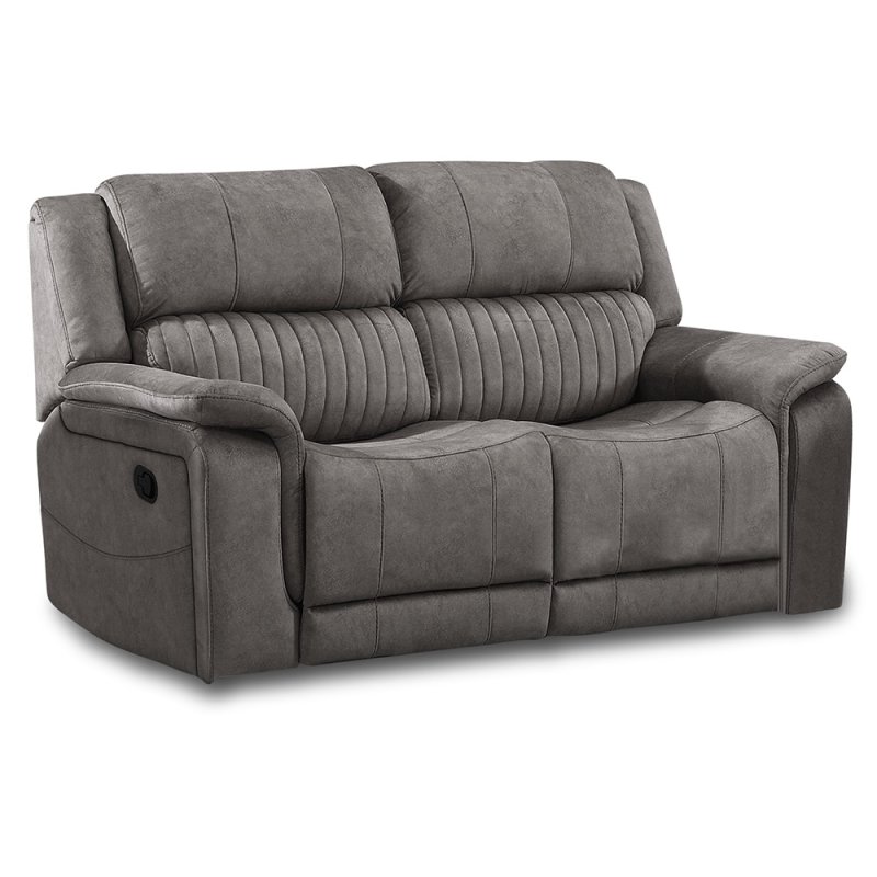 Albrun 2 Seater Electric Reclining Sofa Faux Suede Dark Grey