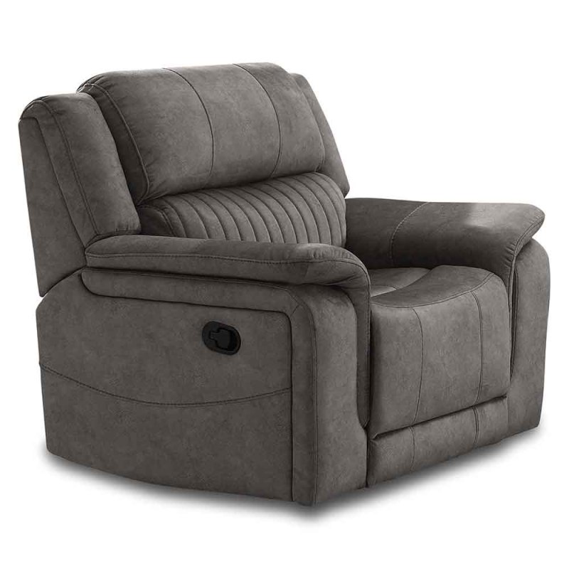 Albrun Electric Reclining Armchair Faux Suede Dark Grey