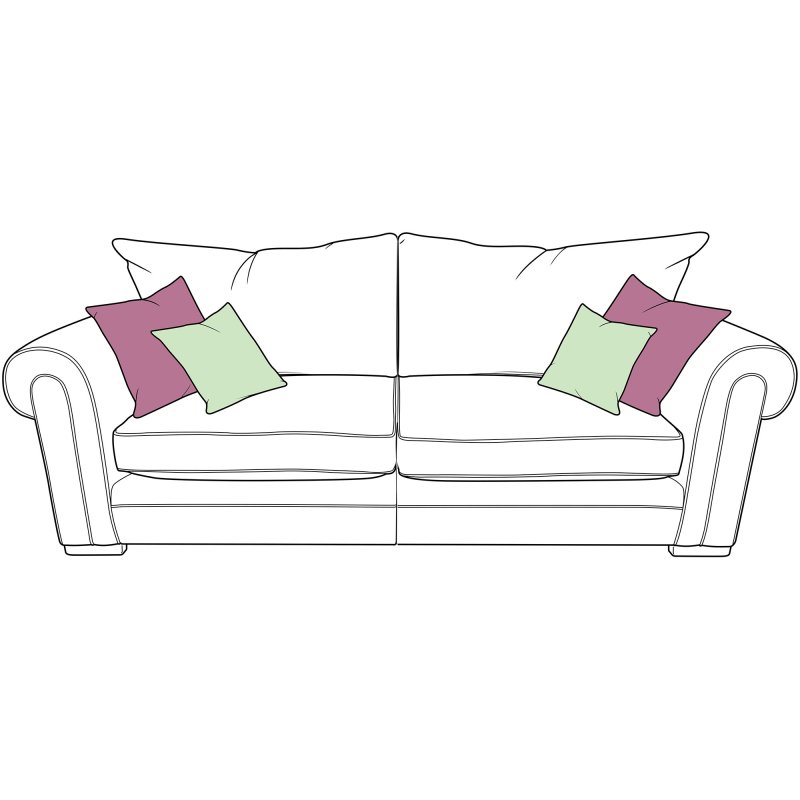 Oceanus 3 Seater Standard Back Sofa Fabric A