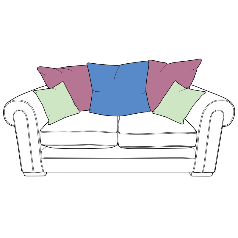 Oceanus 2 Seater Scatter Back Sofa Fabric A
