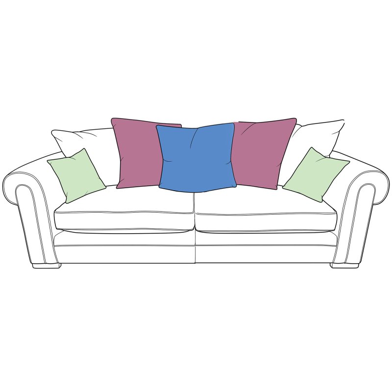 Oceanus 4 Seater Scatter Back Sofa Fabric A
