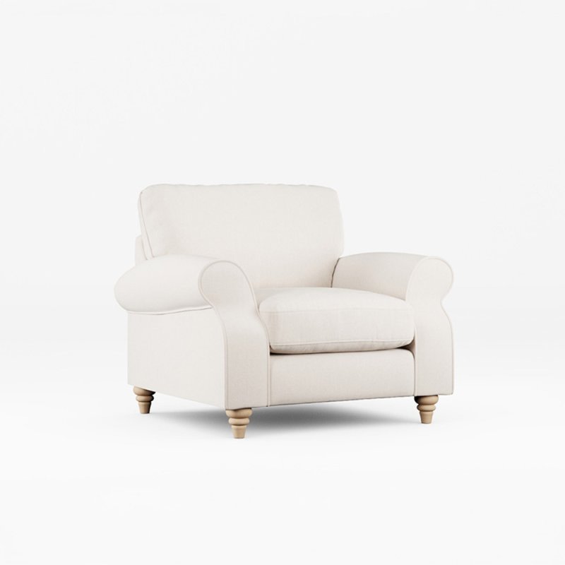 Hazel Armchair Fabric Ansell Bamboo With Country Oak Leg