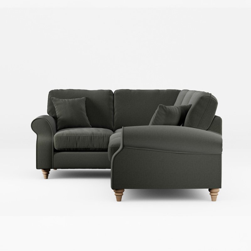Hazel 4 Seater Corner Sofa Fabric Ansell Moss With Country Oak Leg Alternative View