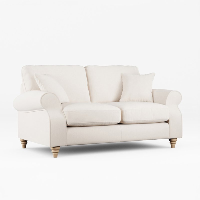 Hazel 2 Seater Sofa Fabric Ansell Bamboo With Country Oak Leg