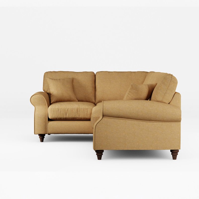 Hazel 4 Seater Corner Sofa Fabric Oslo Ochre With Burnished Beech Leg Alternative View