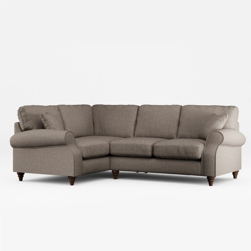 Hazel 4 Seater Corner Sofa Fabric Oslo Mole With Burnished Beech Leg