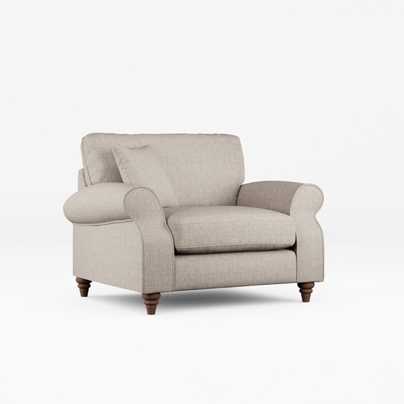 Hazel Snuggler Fabric Oslo Mole With Burnished Beech Leg