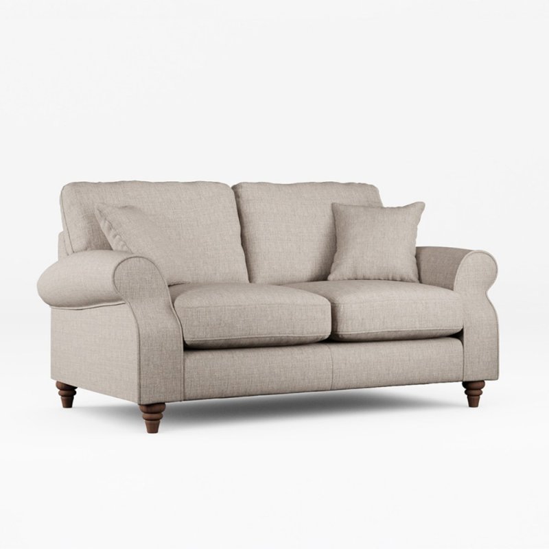 Hazel 2 Seater Sofa Fabric Oslo Mole With Burnished Beech Leg