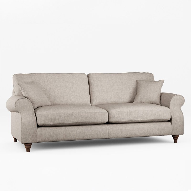 Hazel 4 Seater Sofa Fabric Oslo Mole With Burnished Beech Leg
