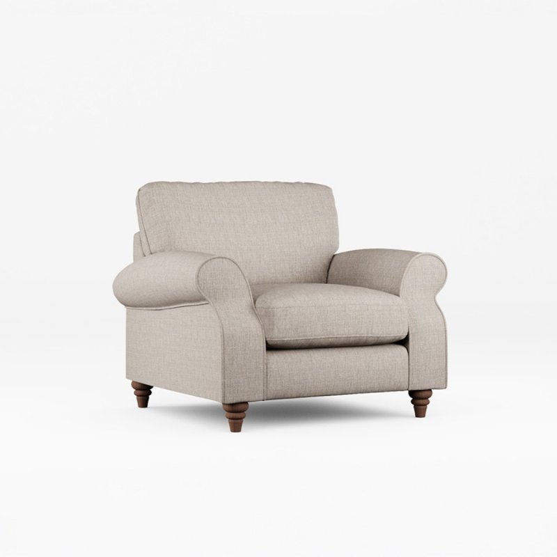 Hazel Armchair Fabric Oslo Mole With Burnished Beech Leg