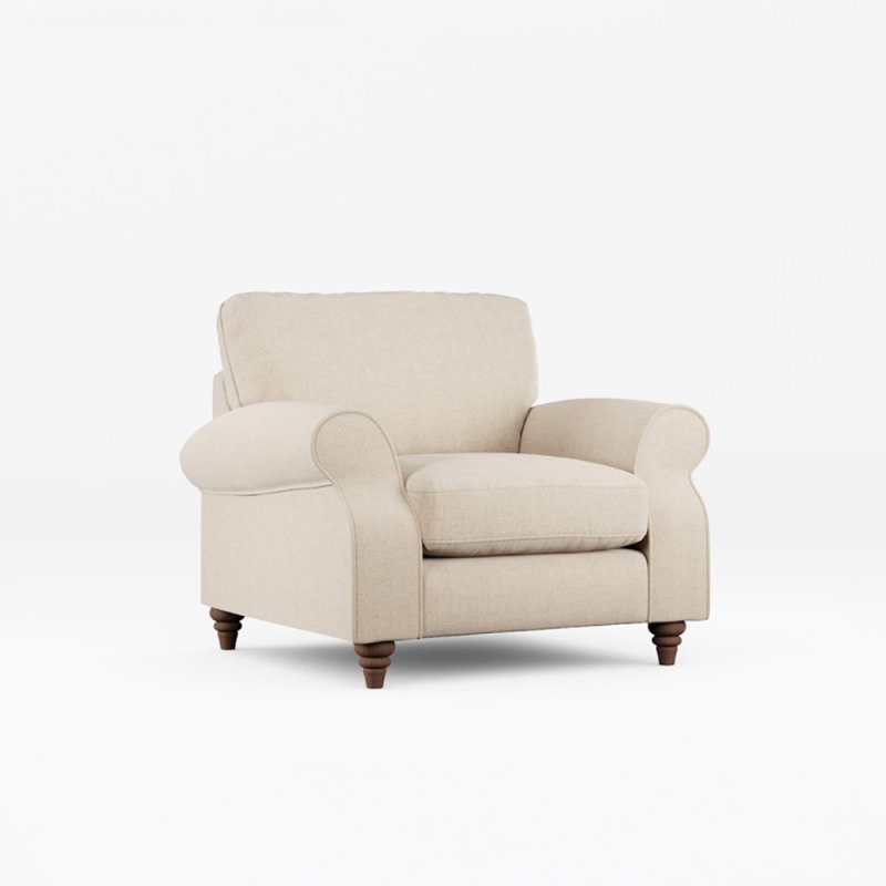 Hazel Armchair Fabric Minco Natural With Burnished Beech Leg