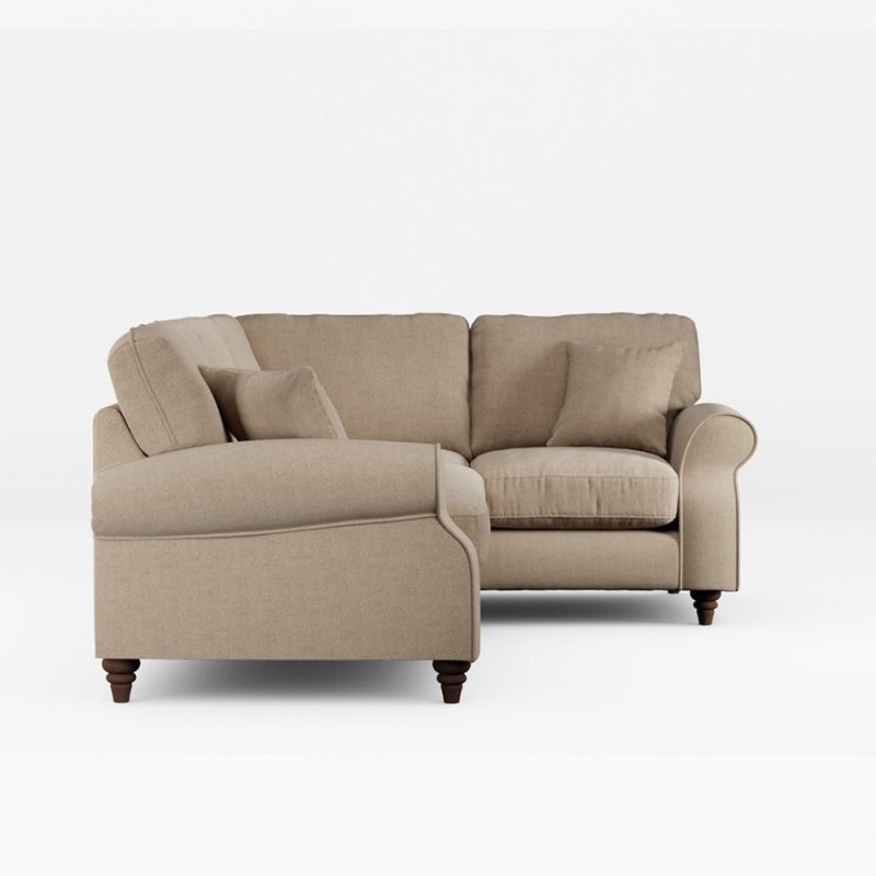 Hazel 4 Seater Corner Sofa Fabric Minco Natural With Burnished Beech Leg Alternative View