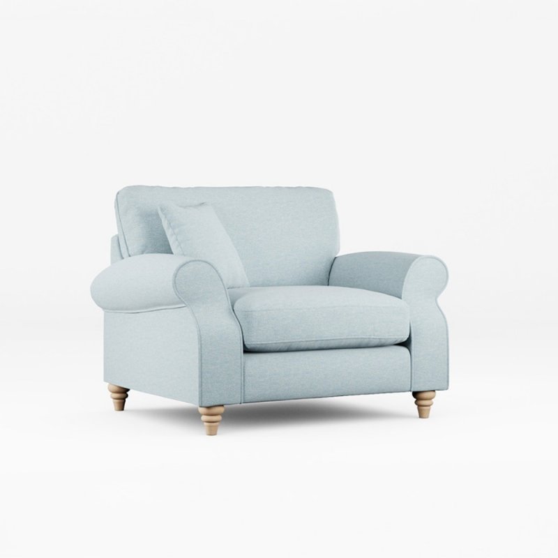 Hazel Snuggler Fabric Minco Samur Teal With Country Oak Leg