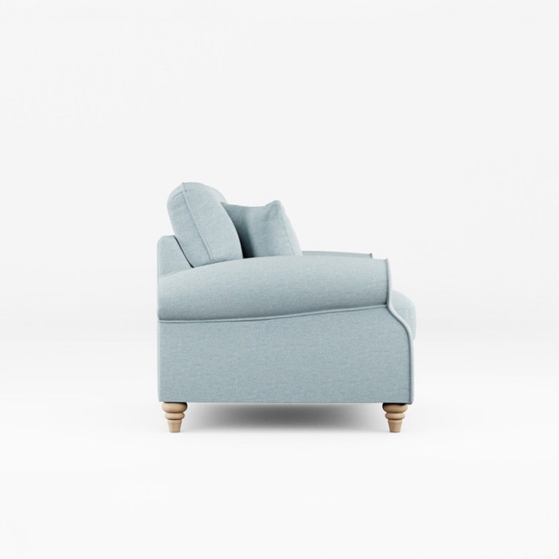 Hazel Snuggler Fabric Minco Samur Teal With Country Oak Leg Side View