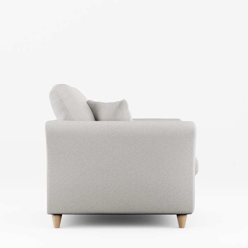 Alpine Snuggler Fabric Minco Grey With Country Oak Leg Full Side View