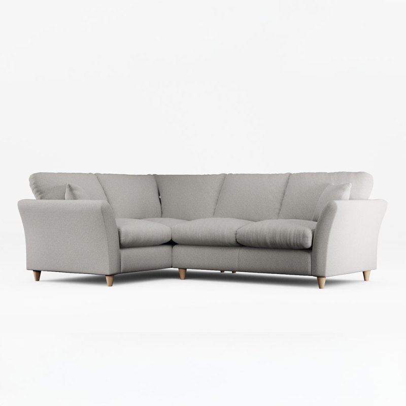 Alpine 4 Seater Corner Sofa Fabric Minco Grey With Country Oak Leg