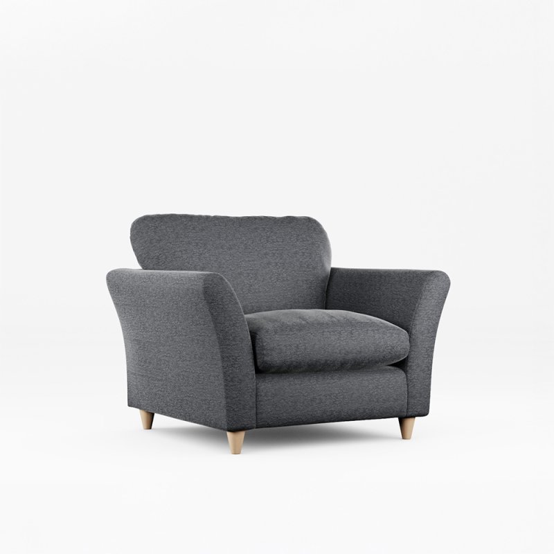 Alpine Armchair Fabric Mikal Cosmos With Country Oak Leg