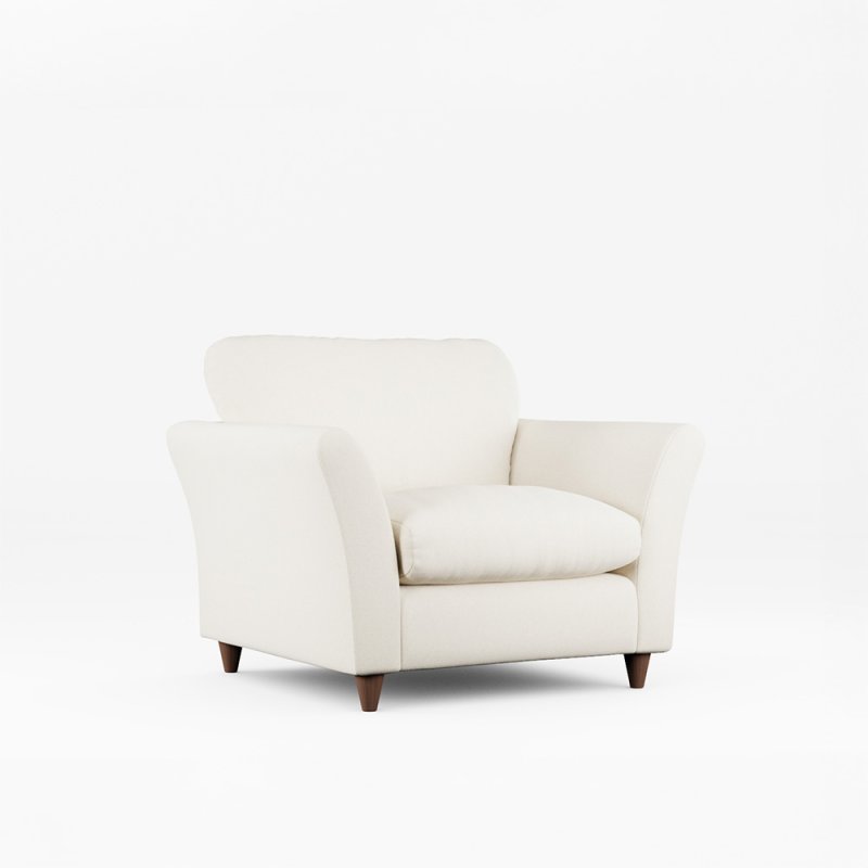 Alpine Armchair Fabric Minco Ivory With Burnished Beech Leg