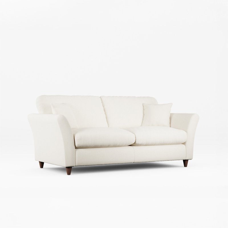 Alpine 3 Seater Sofa Fabric Minco Ivory With Burnished Beech Leg