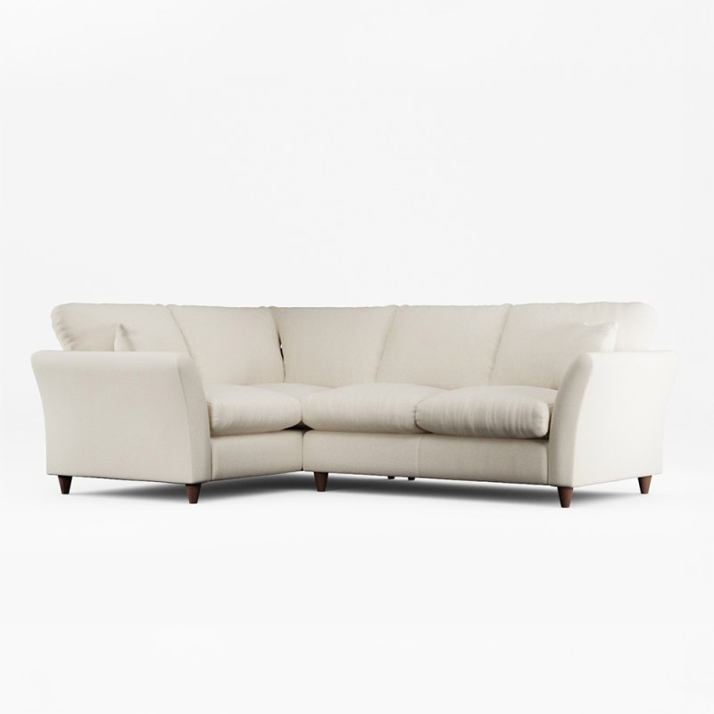 Alpine 4 Seater Corner Sofa Fabric Minco Ivory With Burnished Beech Leg