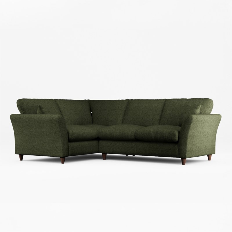 Alpine 4 Seater Corner Sofa Fabric Minco Basil With Burnished Beech Leg
